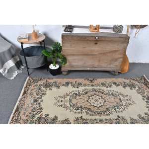 พรมขนสัตว์สีเบจสีน้ำตาลคลาสสิกขนาด3.3x6.8ฟุตพรมข้างเตียงสไตล์ตุรกีวินเทจผ้าเย็บปะติดปะต่อกันสำหรับวัยรุ่นห้องนั่งเล่นสี่เหลี่ยมผืนผ้าห้องโถงยาง4เมตร - Product Image 2