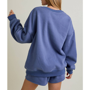 Phụ Nữ Quần Áo Hai Mảnh Bộ Baggy Mồ Hôi Tùy Chỉnh Mồ Hôi Phù Hợp Với Mặn Áo Và Quần Short Cho Phụ Nữ - Product Image 3