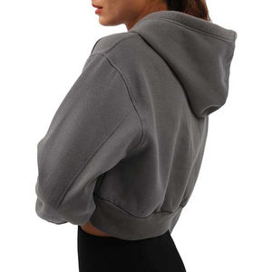 Nouveau sweat à capuche court pour femme en polaire imprimé personnalisé, élégant, pas cher, très vendu, hiver, grande taille, respirant, haute qualité - Product Image 3