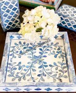 Eco-Friendly Degradable Natural Luxury Bone Inlay <b>Serving</b> <b>Tray</b> with Customized Quantity for <b>Party</b> Use - Product Image 3