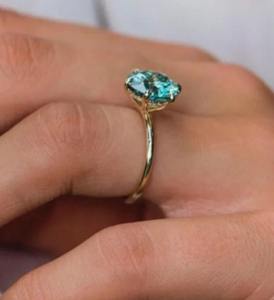 แหวนหมั้นเพชรโมอิสสเตอริงสเตอริงสีฟ้าทรงกลมแหวนฮิปฮอปที่ปรับแต่งได้สวยงามและเครื่องประดับเพชรอื่นๆ - Product Image 2