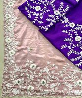 Blus Saree Pesta Evergreen Mewah Modern yang Dapat Dicuci, Bordir Sutra Katun Multi Warna Desain Sendiri untuk Acara Spesial