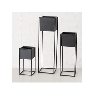 กระถางต้นไม้ชุบนิกเกิลสำหรับตกแต่งบ้าน ผู้ผลิต ใช้ได้ทั้งภายในและภายนอกอาคาร ชุด/3 กระถางต้นไม้พร้อมขาตั้ง รูปทรงกลม - Product Image 5