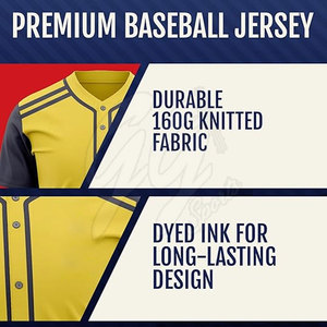Jersey de béisbol transpirable Jersey de béisbol de tamaño personalizado en stock Hecho en poliéster Jersey de béisbol - Product Image 6