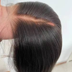 Alta calidad 100% brasileño recto V parte Cierre de Base de seda para peluca de pelo Remy para mujeres en varios colores 18 pulgadas - Product Image 2