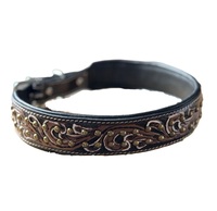 Collar de Perro de Cuero Hecho a Mano, Diseño Sólido y Elegante con Hebilla de Liberación Rápida, Tallado a Mano, Hecho en India, de Lujo para Todas las Temporadas