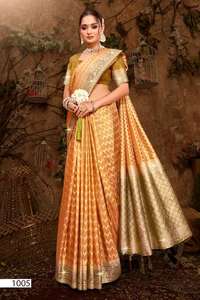 Kanjirwaram soie Kavisha tissu Saree réversible Style décontracté pour les mariages Diwali indien pakistanais vêtements en gros - Product Image 5
