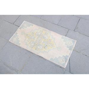 Petit tapis vintage, tapis turc 1,4x3 pieds, tapis en laine rose - Product Image 2