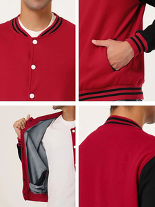 Veste de baseball varsity brodée à manches en cuir pour homme, style urbain, personnalisable, prix abordable 2026 - Product Image 6