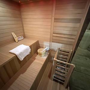 Sauna para 4-6 Personas, Cuadrada Negra, Interior de Cedro Rojo, Exterior de Madera de Hemlock con Calentador de 6KW - Product Image 4