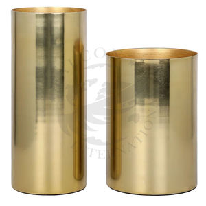 Vase de mode nordique moderne Vases en métal couleur or en acier inoxydable Décoration de la maison Vase de table cylindrique décoratif - Product Image 1