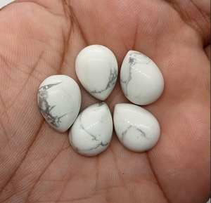 100% cristal de Howlite naturel de haute qualité lisse dos plat en forme de poire à facettes calibré blanc en vrac pour la fabrication de bijoux directe - Product Image 4