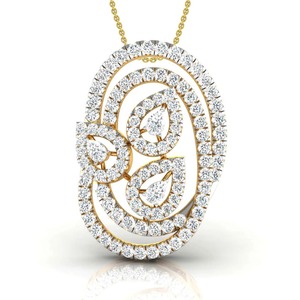 Graceful Pear Embrace <b>Pendant</b> 1.13 Ct E-F VVS-VS Lab Grown Diamond In 14K <b>Solid</b> <b>Gold</b> Bridal Wedding Engagement Party Wear - Product Image 2