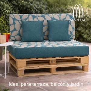 Set di 4 Cuscini Durevoli in Tessuto per Pallet da Esterno 120x80 + 120x50 cm, Spessore 12 cm, con Rivestimento Rimovibile per Divano da Giardino - Product Image 4