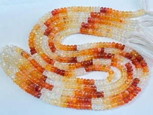 Cuentas de ópalo de fuego mexicano sombreado Rondelle facetado de 5,50-6mm de calidad AA Cuentas de piedra de hilo de 14 \ "Cuentas de Rondelle facetadas de 5,50-6mm - Product Image 2