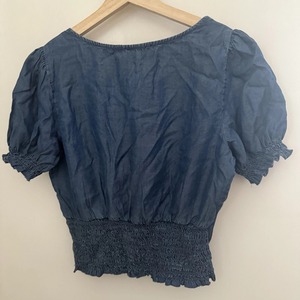 เสื้อครอปเกาะอกผ้ายีนส์สีชมพูสำหรับผู้หญิงไซส์ L - Product Image 2