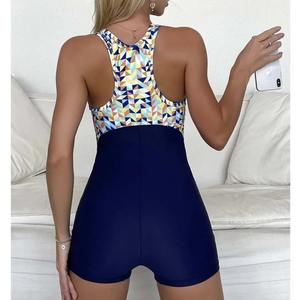 Traje de baño de una pieza cerrado Sexy de verano para mujer, traje de baño de playa sólido, bañista de piscina de talla grande, deportes, natación transpirable - Product Image 1
