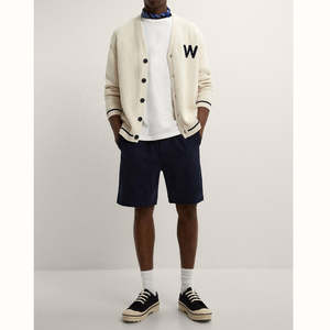 Customized <b>Men's</b> Jacquard Cotton Sweater <b>With</b> Skull Pattern Intarsia Single Breasted <b>Pocket</b> Knitted <b>Cardigan</b> - Product Image 2