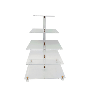 Des couches de gâteaux élégantes de forme carrée présentent plusieurs niveaux pour présenter des gâteaux magnifiquement décorés lors d'événements - Product Image 4