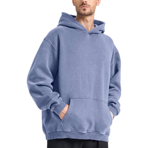 Haute qualité personnalisable hommes élégant lavage à l'acide sweat à la mode confort en détresse à capuche brodé techniques pour l'hiver - Product Image 1