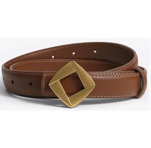 Women's genuine leather <b>belt</b> with unique design, versatile and trendy style, and thin waistband for <b>jeans</b>. - Product Image 3