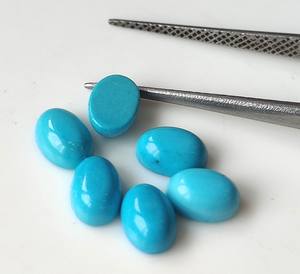 Khatushyam อัญมณีพลอยธรรมชาติสีฟ้าครามของรัฐอาริโซนา3x5mm-8x10mm รูปไข่ทรงหลังแบนหลวมอัญมณีทำสี - Product Image 5