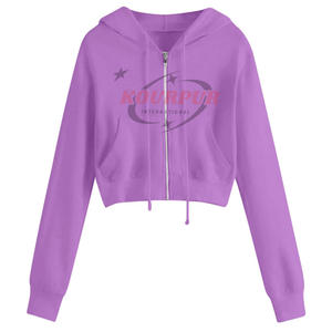 Nueva Sudadera con Capucha para Mujer, Invierno, 100% Algodón, Diseño con Cierre, Transpirable y Cálida, Logotipo Frontal, Múltiples Colores - Product Image 1