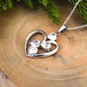 Coeur Cut Herkimer Gemstone 925 Sterling Silver Heart Shape pendentifs Argent Plaqué Romantique À La Mode Pendentif Pour Cadeau De Mariage - Product Image 4