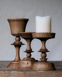 Pillar <b>Candle</b> <b>Holder</b> Rustic Acacia Hand Carved Wood <b>Candle</b> <b>Holders</b> for Pillar <b>Candles</b> Premium Quality Festival Decoration - Product Image 2