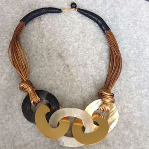 LUNETTES Nouvelle Arrivée Buffalo Ox Corne Collier Poli Animal Style Os Bijoux Conception Naturelle Perles Femmes Filles De Mariage - Product Image 6