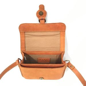 Bolso bandolera de cuero tostado clásico hecho a mano Indonesia Vintage Mini bolso de hombro con cierre de Asa superior elegante - Product Image 3