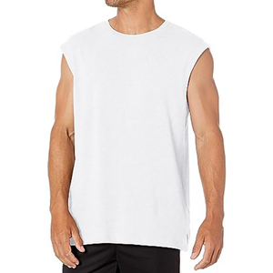 Camisetas sin mangas para hombre de poliéster y Spandex en blanco con serigrafía personalizada, camisetas sin mangas para gimnasio, entrenamiento, correr, atlético, secado rápido, OEM - Product Image 6