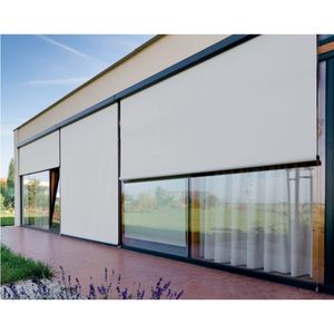 Stores à enroulement motorisés extérieurs coupe-vent personnalisés avec système de fermeture éclair <span class=keywords><strong>pour</strong></span> l'ombrage du soleil - Product Image 1