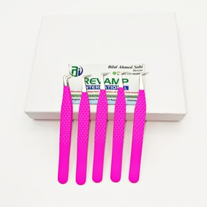 แหนบสำหรับบูต90องศาสำหรับแฟนๆขนาดใหญ่และขนตาคลาสสิกแหนบสเลสสีชมพูพร้อมกล่องบรรจุภัณฑ์ - Product Image 6