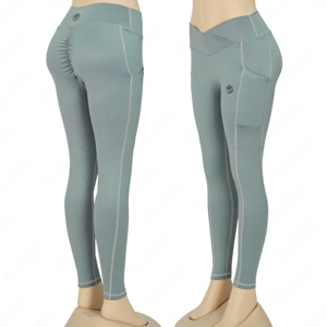 OEM pantalon de yoga à taille élastique en forme de v pour femmes ensemble de fitness avec leggings de yoga à taille élastique Lulu Butt - Product Image 1