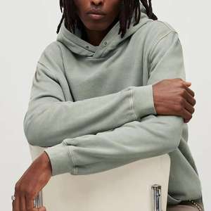 Sudadera con Capucha Extra Grande de Manga Larga de Felpa 100% Algodón Teñido Liso de Invierno con Logotipo Personalizado de Fábrica al por Mayor para Colegas - Product Image 5