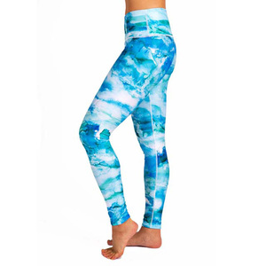 Haute qualité femmes Gym Fitness Yoga Leggings couleur personnalisée Spandex Polyester respirant sublimé cravate teinture taille vêtements de sport - Product Image 6