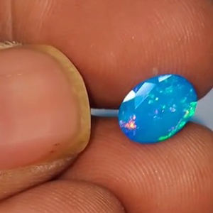 71 Piezas de Ópalo Etíope Azul Natural de 8mm a 13mm, Corte Ovalado y Facetado, 84 Quilates, Lote Iroc Sales, Piedras Preciosas Sueltas de Ópalo, US$93 por Todo - Product Image 2