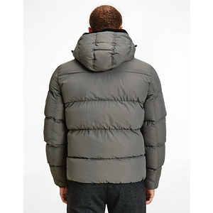 Oem-chaqueta acolchada con capucha para hombre, chaqueta acolchada de burbujas con tres bolsillos, color naranja, para invierno - Product Image 2