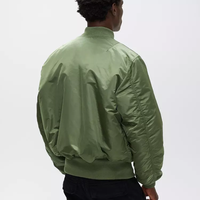 Meilleure vente Logo personnalisé réversible extérieur olive-vert veste Streetwear bombardier vestes pour hommes pilote veste d'extérieur pour hommes