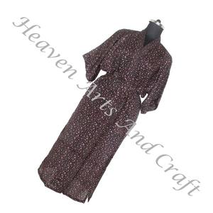 KL015 mujeres abstractas de seda pura Vintage Sari Kimono largo tamaño libre ajustable Vintage Sari Kimono Chaqueta larga Mujer seda Vintage - Product Image 1