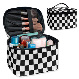 Sac cosmétique personnalisé/en gros, style occidental, grande capacité, trousse de <span class=keywords><strong>maquillage</strong></span> de voyage, organiseur avec poignée et séparateur pour filles - Product Image 1