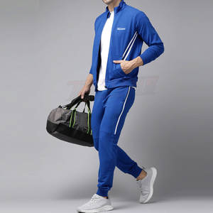 Survêtement de sport deux pièces en molleton écologique et de qualité supérieure pour hommes, grande taille avec logo pour l'entraînement d'hiver - Product Image 4