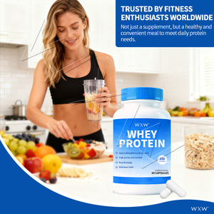 Özel Whey <span class=keywords><strong>Protein</strong></span> Tozu Kapsülleri OEM ODM Özel Etiket Fitness Enerji ve Antrenman İyileşmesi - Product Image 5