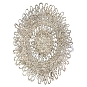 Alfombra ecológica hecha a mano, tejida, natural, de yute, redonda, fabricada en Bangladesh. - Product Image 1