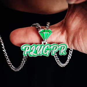 Collier à pendentif lettre Moissanite - Product Image 4