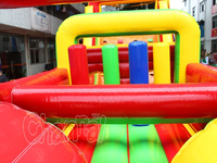 Château gonflable commercial avec parcours d'obstacles, trampoline intérieur, aire de jeux en bâche PVC, jouets de location
