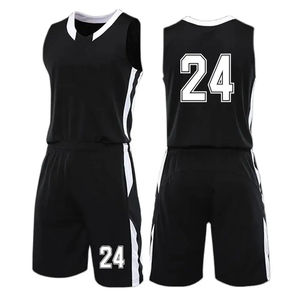 Uniforme de basket-ball à col rond, marque de qualité supérieure, dernières conceptions, sport et style de vie, couleurs noires, service OEM, nouvel uniforme de basket-ball - Product Image 1