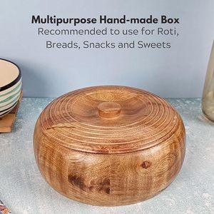 Caja de Madera Artesanal para Chapati, para Mantener los Rotis Calientes y Frescos Durante la Comida, Asequible por AALIYAN IMPEX - Product Image 5