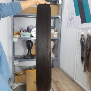 Paquetes de cabello humano vietnamita recto de hueso de 40 pulgadas con Perruque HD Frontal de encaje al por mayor Paquetes de cabello virgen crudo de grado 12a - Product Image 1